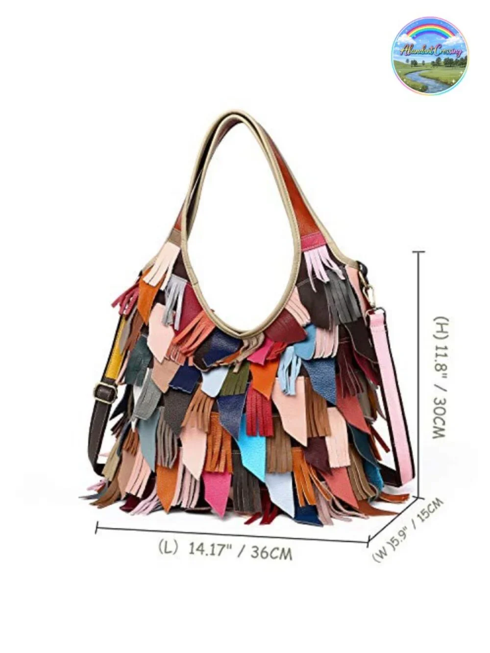 Genuine Leather Colorful Tote Handbag Hobo Large Shoulder Bag
